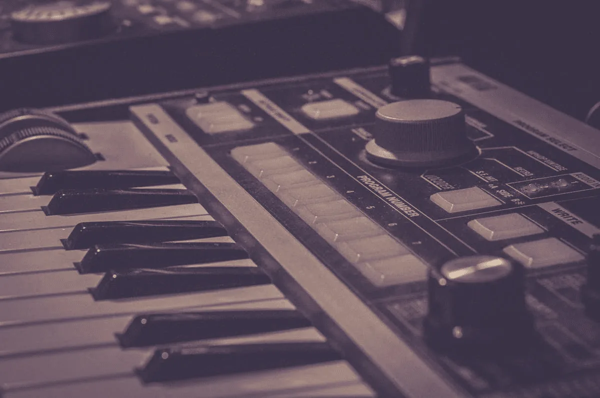 A studio mixing desk