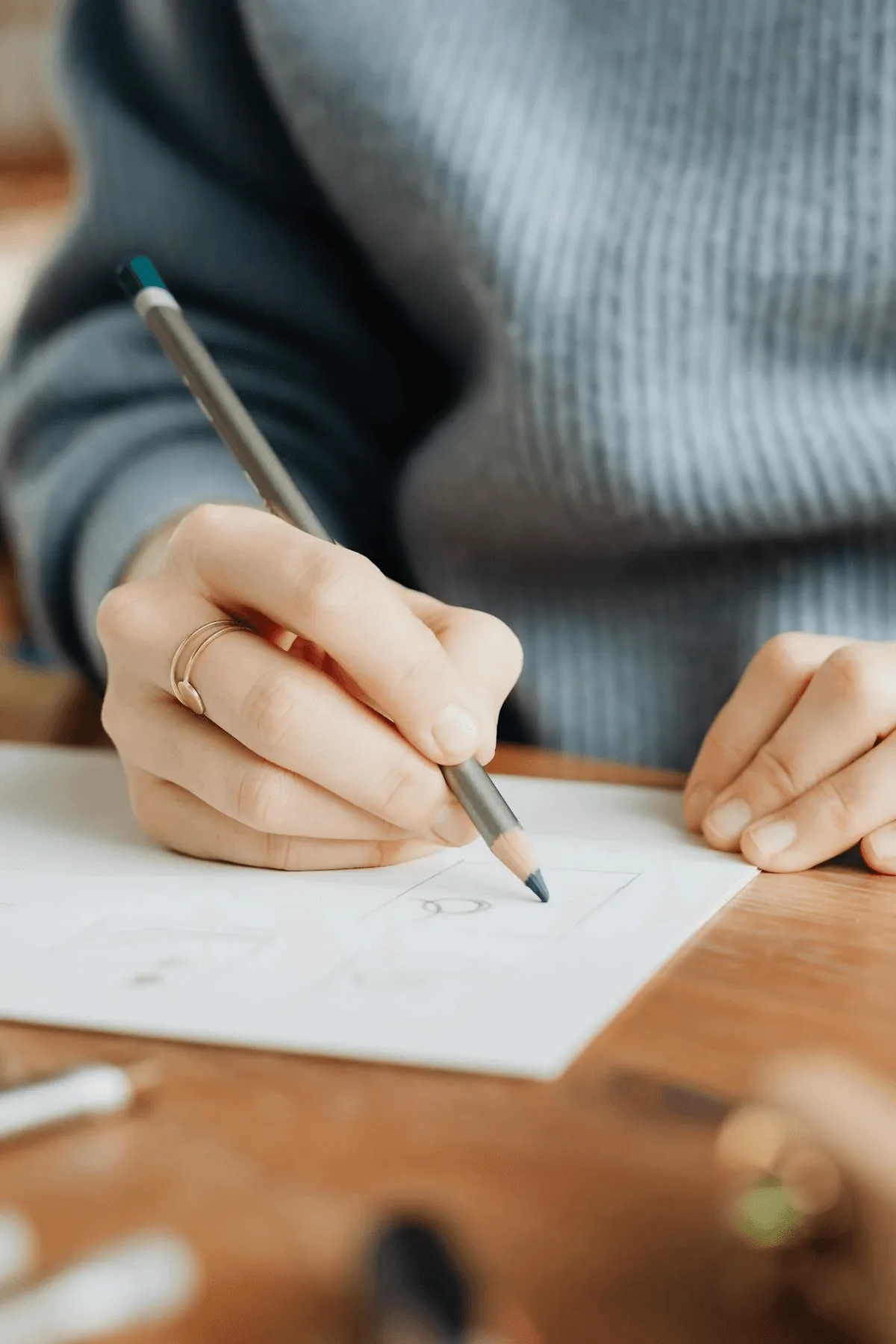 Sketching a layout wireframe by hand