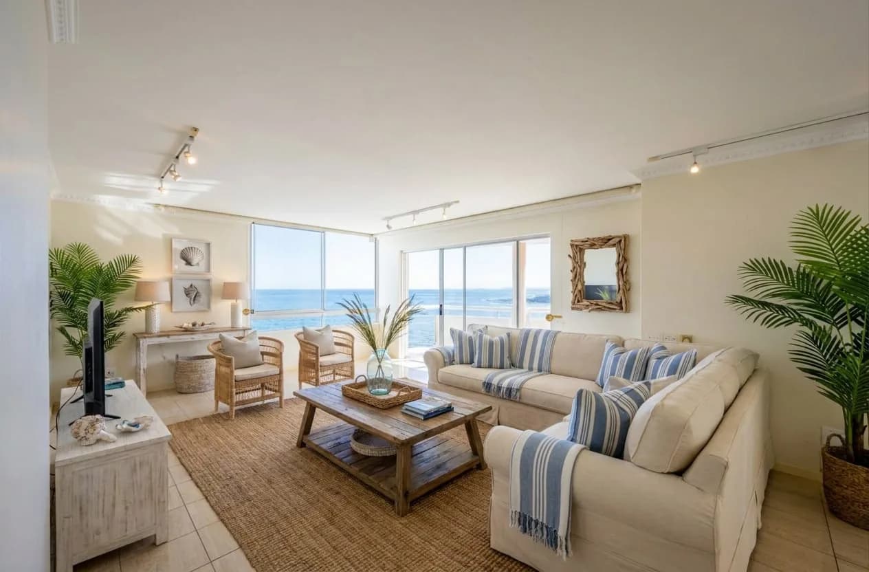 The same lounge after virtual staging in Twilight